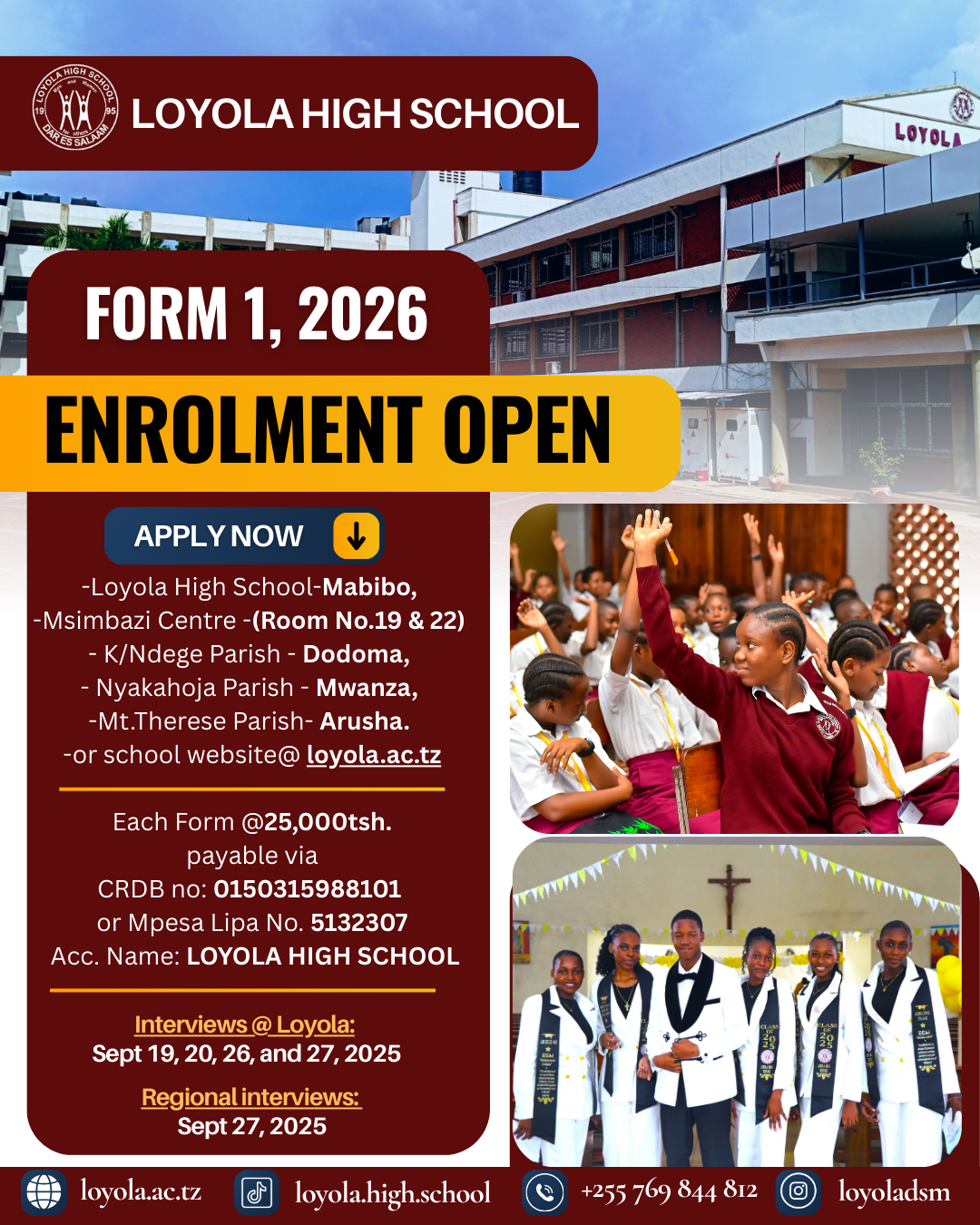 Form 1 Enrolment Now Open!!!
